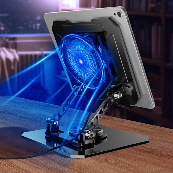 Cooling Tablet Stand Foldable Swivel Tablet Stand With Radiator For Watching Dramas/Office/Entertainment