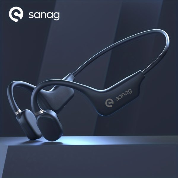 1pc SANAG A5X Bone Conduct Wireless Sports Headphones, Open-Back Earphones with Noise Cancelling Voice Call, Type-C Charging, 3D Stereo Sound, Non-Waterproof, for Cycling & Exercise, Compatible with Cellphones, Wireless Earbuds