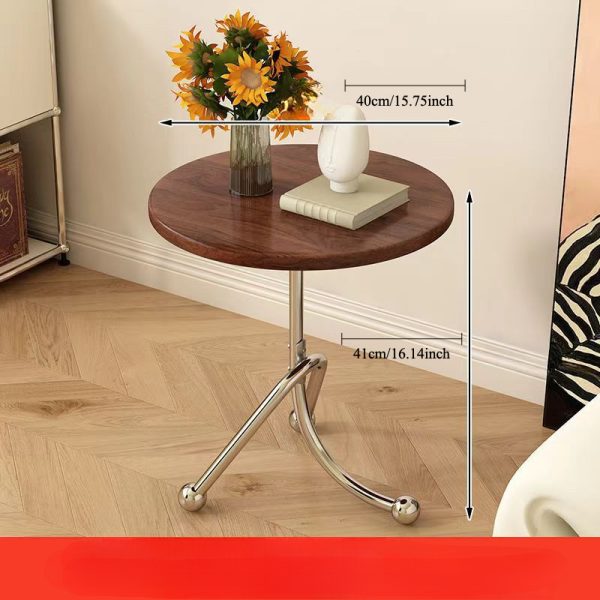 Medieval style, stainless steel, small apartment, living room, coffee table, small round table, Korean coffee shop, creative small table on the side, saving space