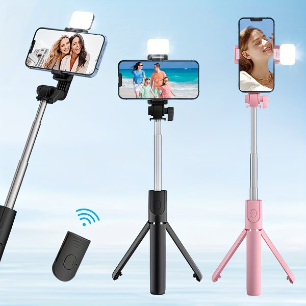 New Selfie Stick Tripod Anti-shake with Fill Light Photo Tool 360 Degree Rotation Handheld Mobile Live Broadcast Holder Universal Holder Shooting Portable Mini Travel Special Photo Tool