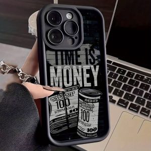 Banknote Black Shockproof Frosted Full Cover Anti-Fall Mobile Phone Case Suitable for Apple 15PROMAX/15PLUS/15PRO/15/14PROMAX/14PLUS/14PRO/14/13PROMAX/13PRO/13/12PROMAX/12PRO/12 11PROMAX/11PRO/11/XSMAX/XR/XS/7#8PLUS/7#8 Protective Case Transparent Shockproof