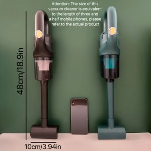 Cordless Handheld Vacuum Cleaner - Rechargeable High Suction Cyclone Design, Portable Lightweight for Home, Car, Office Use, 3KPa Suction, 1dB Quiet Operation, 3 Hours Endurance, USB Charging, 1800mAh Lithium Battery, Cartridge Filter, Durable ABS Plastic