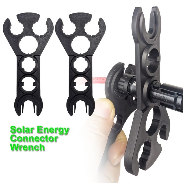 2pcs Solar Panel Connector Disconnect Tool Wrench Set, ABS Plastic, 1000V 1500V MC-4 NP4 H4 Solar Connectors, with Installation & Removal Tool for Without Battery