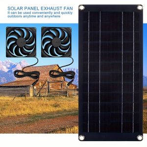 2pcs ROY Solar Panel Exhaust Fan Kit, High-Velocity Airflow for Outdoor Sheds, Coops, Greenhouses, Portable Magnetic Material Solar Charging, with Removable Photovoltaic Panels, for No Battery Required