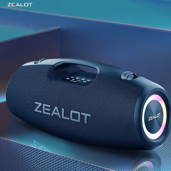 ZEALOT S78 100W Portable Wireless Speaker with Vibrant Dream Light, DSP Technology, 4- Horn System, 24000mAh Battery for 48 Hours Playtime, Dual Pairing, Type-C Charging - Ideal for Home, Car, Outdoor, Camping, Beach