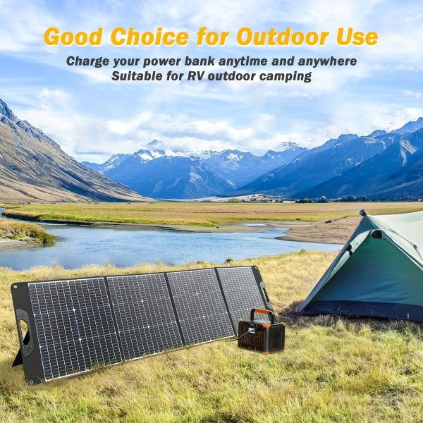 300W Portable Solar Panel - 23.5% Efficiency, Foldable & Collapsible Charger with QC 3.0 USB-A & Type-C Outputs for Camping, RV, Outdoor Hiking, ETFE, 18V Monocrystalline, Off-grid
