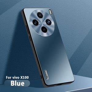 For VIVO X100 Pro Series Mobile Phone Case Protective Cover Matte Frosted Metal Lens CD Retro Texture Soft Frame Anti-Fall