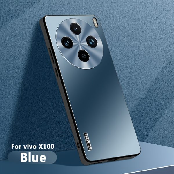 For VIVO X100 Pro Series Mobile Phone Case Protective Cover Matte Frosted Metal Lens CD Retro Texture Soft Frame Anti-Fall