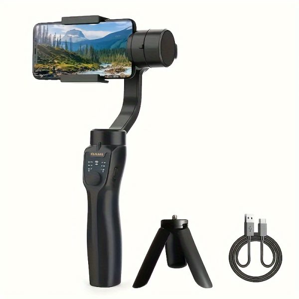 QAML 3-Axis Smartphone Gimbal Stabilizer, USB Charging, Wireless, Handheld Stabilizer with Tripod, 2500mAh Li-Polymer Battery, Great for Vlogging, Sports and Travel Shooting, Compatible with iPhone and Android