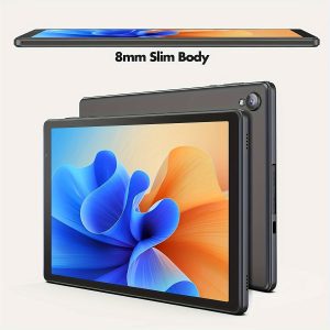 PRITOM 10.1-Inch Android 12 Tablet, High-Definition IPS Screen, Expandable Memory (4GB to 1TB), Dual Cameras, Wi-Fi Connectivity, Stereo Speakers, Type-C Charging, Allwinner Quad Core Processor, PC Material, Black, Expandable Storage Tablet | Minimal Bezel Display | USB Charging, PRITOM