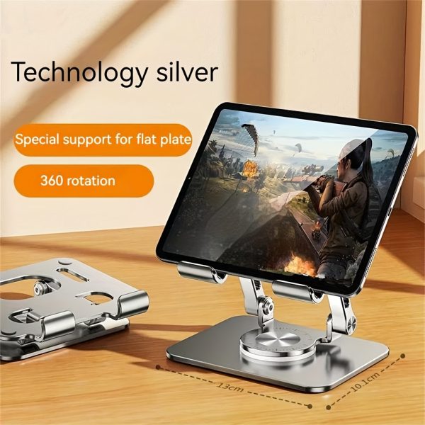 A Versatile Tablet And Phone Stand Made Of Aluminum Alloy, Which Can Rotate 360 Degrees, Foldable, Lightweight, And Easy To Carry.