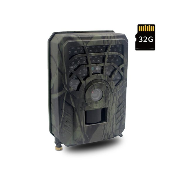Wildlife Tracking Camera, High-Definition Infrared Game Hunting Camera, 0.8-Second Trigger Speed Motion Detection, 46 Infrared LED Lights for Night Vision, Made of ABS Material, Multifunctional Hunting Tracking Camera, Battery-Powered, Suitable for Outdoor Security, Hunting, Fishing, And Birdwatching.