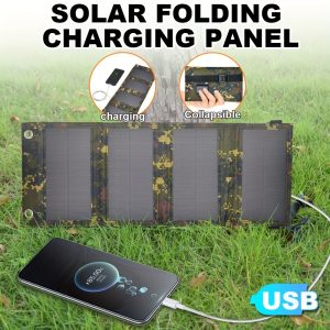1pc Portable Solar Charger, USB Quick Charge Folding Panel, Emergency Power Bank for Mobile Phone, Tablet, Flashlight, Outdoor Travel & Camping,, Non-Removable Photovoltaic Module