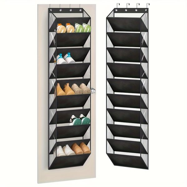 20-Pair Over the Door Shoe Organizer - 10-Tier Hanging Shoe Rack with Large Pockets, Foldable Plastic Shoe Storage Solution for Closet Doors, Space-Saving Shoe Holder for Sneakers, Boots & More