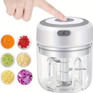 Electric Mini Food Processor Wireless Garlic Chopper Meat Vegetable Cutter Portable Cordless Mincer Food Slicer And Powerful Chopper For Chili Vegetable Nuts By KAUKKO, 250ml Green
