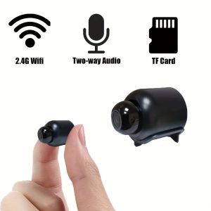 1pc YIIYRY Black Smart Camera - Compact CCTV with Night Vision, Wi-Fi Connectivity, Two-Way Audio, TF Card Slot - Ideal for Remote Monitoring & Portable Surveillance (Charger Not Included, TF Card Not Included), Audio Surveillance|Modern Camera|Lens Camera