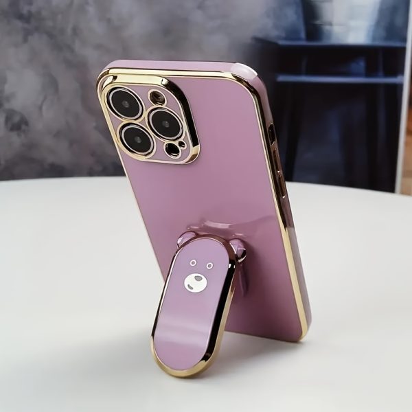 Adorable Bear Phone Holder Protective Case, Suitable for Apple iPhone 11/12/13/14/15/Plus/Pro/Pro Max Series - One-piece Protective Case - Perfect Birthday Gift for Men and Women!