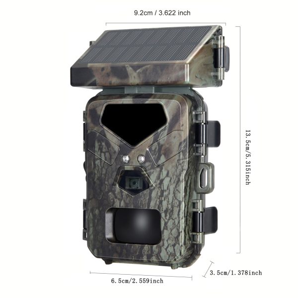 A High-Definition Outdoor Surveillance Camera Equipped with Solar Panels And Infrared Night Vision Capabilities - a Mini Wildlife Monitor Featuring Four Infrared Lights, 0.3 Seconds Motion Detection, And Easy Branch Installation - Convenient for Outdoor Animal Tracking, Observation, Home Monitoring, And Camping.