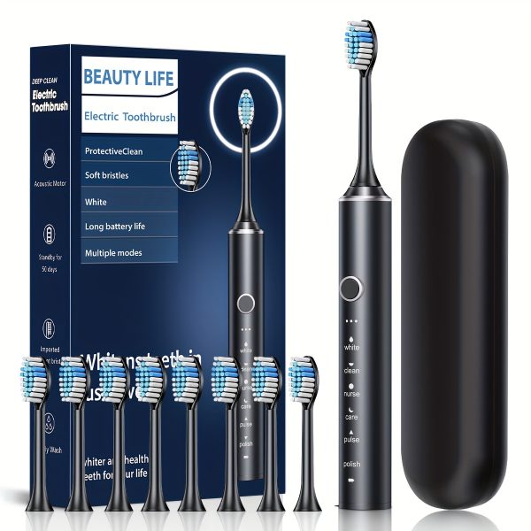 for Smart Automatic Electric Toothbrush for Adults - Deep Clean with Soft Bristles, USB Rechargeable, 500mAh Lithium Battery