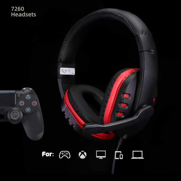 For PS4/XBOX-ONE/PC/Head-mounted Headphones Mobile Computer Game Heavy Bass Headset, Model 7262