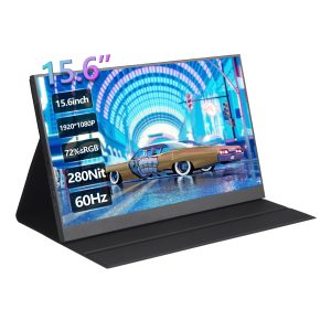 39.62cm 1080P FHD Portable Monitor with USB-C, Smart Cover & Dual Speakers - HDTV Display for PC, Mac, Xbox, PS4, for Switch | Matte Finish, G-Sync Compatible