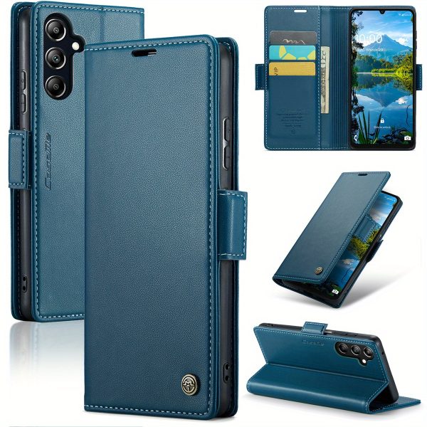 for SamSung for Galaxy A16 5G Case with Card Holder, Wallet Case for Women Men with RFID Blocking, Durable Kickstand Magnetic Clasp Shockproof Phone Case,