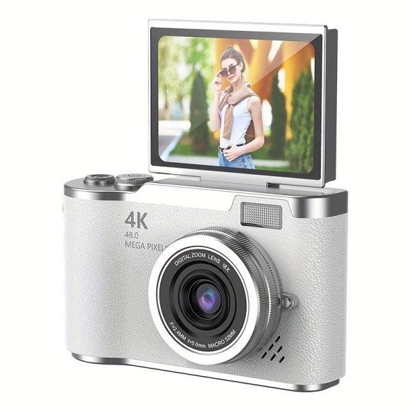 4K Ultra HD Digital Camera with 6.1cm Flip Screen, Compact Design for Photos, Videos & Vlogging - Perfect Gift for Beginners, Thanksgiving & Christmas