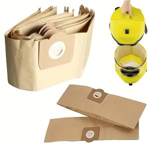Karcher WD3, NT20, NT25, MV1, MV3 Vacuum Cleaner Dust Bags - Beige & Yellow, PVC Material, No Battery Needed, Durable & Reusable, Vacuum Cleaner Accessories | Sleek Design | Durable Construction, Vacuum Cleaner Bags