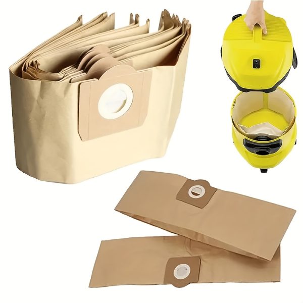 Karcher WD3, NT20, NT25, MV1, MV3 Vacuum Cleaner Dust Bags - Beige & Yellow, PVC Material, No Battery Needed, Durable & Reusable, Vacuum Cleaner Accessories | Sleek Design | Durable Construction, Vacuum Cleaner Bags