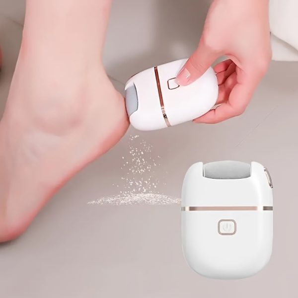 1 Rechargeable Electric Foot Grinder, Three Replaceable Grinding Heads, for Smooth Foot Exfoliation, USB Charging, Portable and Easy to Use, Care for Cracked and Dry Skin