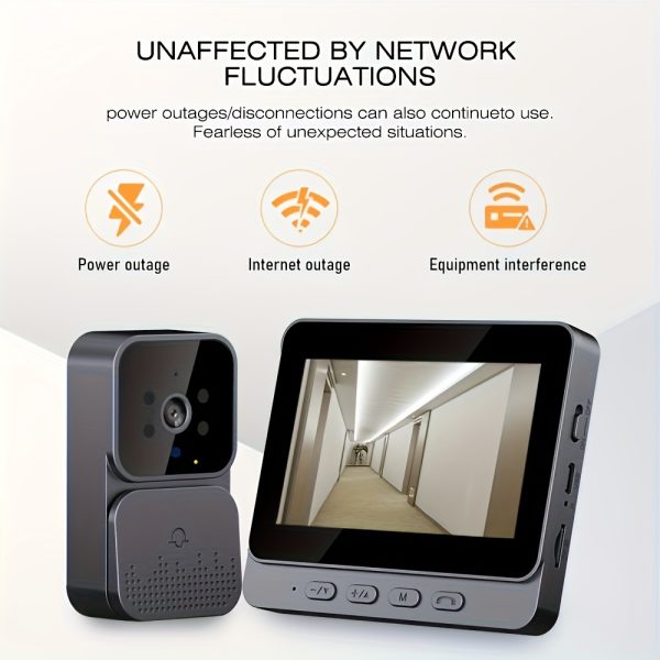 Video Doorbell with Intercom Visual Doorbell Camera with 10.92 cm Screen Household Infrared Night Version Two-Way Speaking Long Battery Easy Connection No Need app