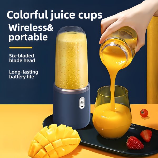 Portable USB-Rechargeable Juicer Cup - Multifunctional Electric Blender for Smoothies, Ice Crushing & Food Processing - Ideal Christmas & Halloween Gift, Best for Christmas