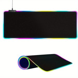 Expandable Gaming Desk Mat with Touch Controls, Soft Keyboard Pad, Non-Slip Rubber Base, Multiple Light Modes - Ideal for Gamers and Esports Professionals, Perfect Gift for Friends, Computer Desk Mats, Best Gift