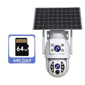 JOOAN 3MP PTZ WiFi Security Camera - Wireless Outdoor Motion Detection with Dual Lens, Night Vision, 360° Pan-Tilt, Solar Power, Rechargeable 9000mAh Battery, 2-Way Audio, Smartphone Compatible, Rechargeable Battery Camera|Modern Security Camera|Dual Lens Camera