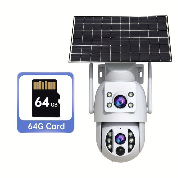 JOOAN 3MP PTZ WiFi Security Camera - Wireless Outdoor Motion Detection with Dual Lens, Night Vision, 360° Pan-Tilt, Solar Power, Rechargeable 9000mAh Battery, 2-Way Audio, Smartphone Compatible, Rechargeable Battery Camera|Modern Security Camera|Dual Lens Camera