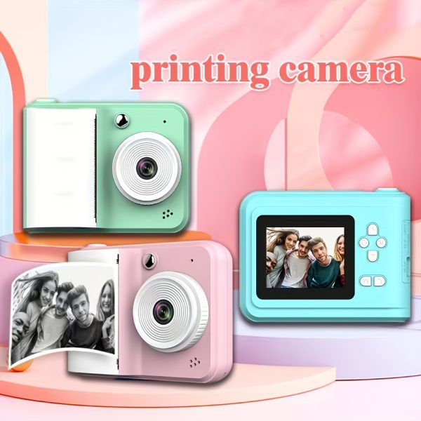Youngsters' Digital Camera with Printing Function, Portable Multifunctional Photo Printer Camera with Rechargeable 18650 Lithium Battery - Creative Painting and Photography Gift