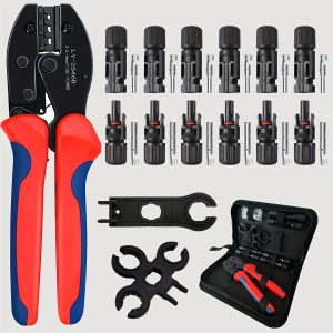 1 Set, Solar Crimping Pliers Tool Set, Include 6 Pair Of Solar Connectors +2 PCS Wrench +1 PCS LY-2546B Crimping Tool +1 PCS Carrying Bag For 2.5/4/6mm² Solar Panel PV Cable, Solar System Photovoltaics