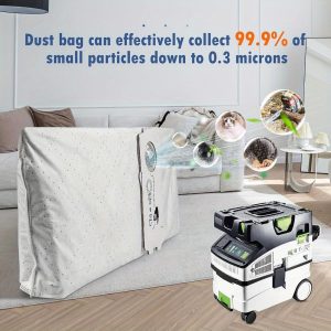 6pcs Festool CT Mini/Midi Dust Bags - Self-Cleaning Filter Bags with Locking Ring, Compatible with 2019+ Models, Large Capacity for 3 Months, Easy Installation, Durable & Leak-Proof Design