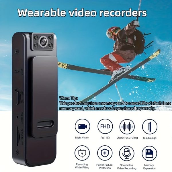 Camera Night Vision Wide Angle, Usb Audio Wearable Camera Portable Long Time Recording Wear Video Pen Meeting Camera, Recorder With Microphone, Cycling, Sports, Travel. No WiFi Required, No TF/SD Card Included