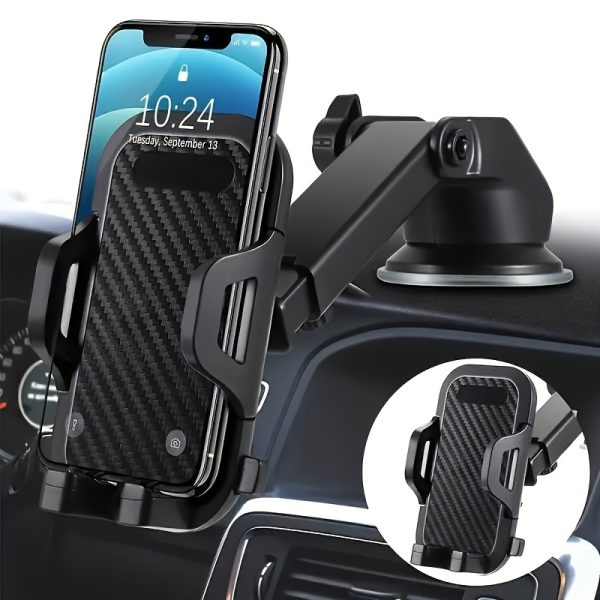 ABS material car phone holder, 1 universal dashboard and suction Container holder, 360 ° adjustable GPS and phone handle, rotatable horizontal/vertical holder, multifunctional vehicle navigation holder