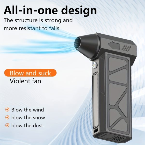 Multi-Functional Handheld Vacuum Cleaner with Fan, 4-Speed Adjustable, Portable Air Duster, USB Rechargeable 18650 Lithium Battery, 0-200W Power, with for Car, Home, Computer Keyboard