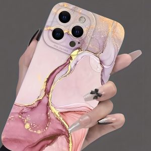 Marble Pattern Liquid Mobile Phone Case, Body Protection Shockproof TPU, Transparent, White and Black, Suitable for Men and Women, Compatible with iPhone 15 14 13 12 11 XS XR