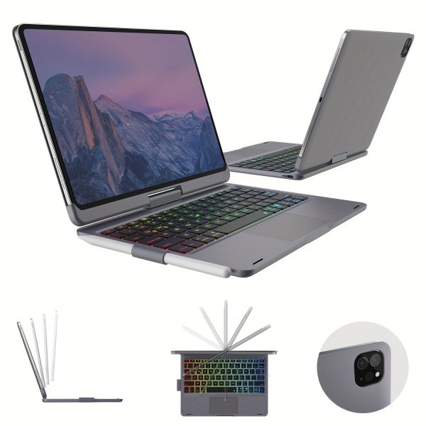 Miraculous change macbook,iPad Pro 27.94 cm case with Keyboard for iPad Pro 11 3rd/2nd/1st Gen iPad air 5th 4th Generation case with Keyboard with touchpad Backlit Keyboard Gray Color