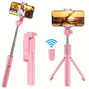 Selfie Stick Multifunctional Tripod Wireless Remote Control Selfie Stick Extended Remote Control Mobile Phone Holder Live Broadcast Tripod Multifunctional Photo Universal Travel Selfie Artifact