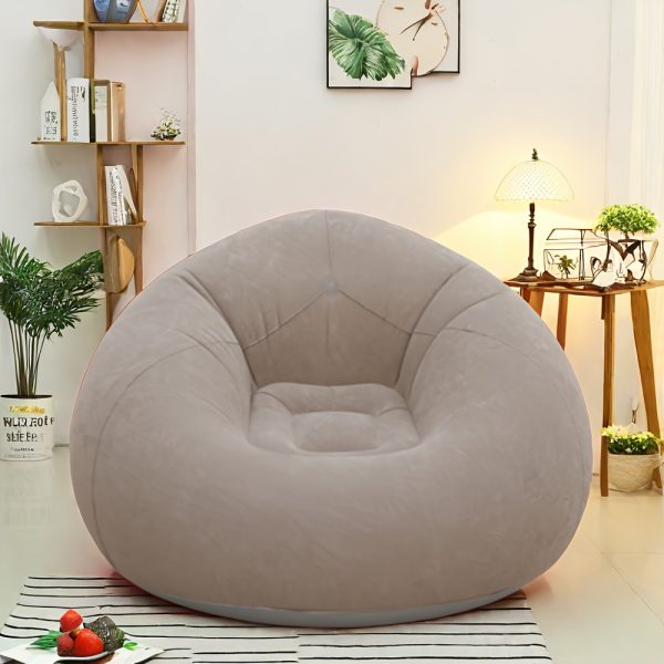 1pc Cozy Inflatable Lazy Sofa Chair, Hand Washable Plastic Material, Multipurpose Use for Various Room Types, Portable Folding Design for Home and Outdoor Camping, No Electricity Needed