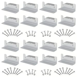 16 Units per Set Solar Panel Mounting Z Brackets, Solar Panel Mounting Brackets Lightweight Aluminum Corrosion-Free for RVs, Trailers, Boats, Yachts, Wall and Other Off Gird Roof
