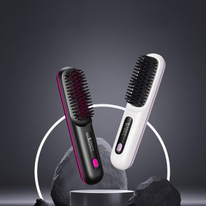 Portable&cordless straight hair comb, rapid heating, constant temperature anti-hot design, negative ion technology, intelligent digital display, USB charging, delicate and lightweight, very suitable for home and travel use, ideal gift for ladies