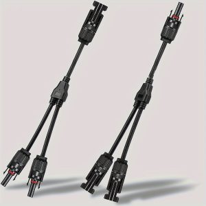 1 Pair Power Solar Connector 20A Y Branch Cable, 1 to 2 Solar Parallel Connector, Parallel Connectors Wire Plug Kit for Solar Panel for Solar Panel