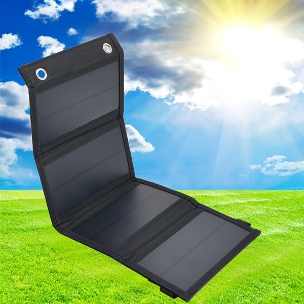 Portable Foldable Solar Panel Charger with USB Output - Ideal for Camping, Hiking & Outdoor Adventures - Compact & Easy to Carry