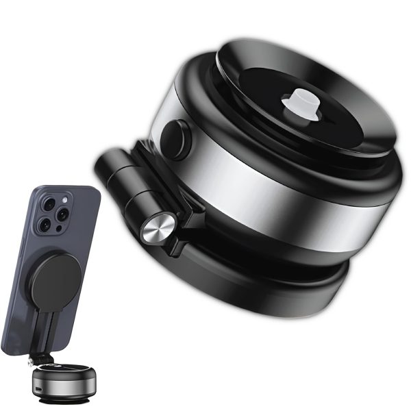 1pc PANDAFAUCET Electric Vacuum Magnetic Suction Phone Holder, 360° Rotatable Car Mount, Strong Magnet Stick for iPhone 16/15/14/13/12, USB Charging, ABS Material, Rechargeable Lithium Polymer Battery, Multi-Surface Adhesion for Car, Shower, Mirror